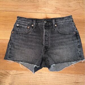 Levi's Washed Black 501 Jean Shorts
